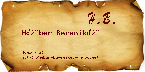 Héber Bereniké névjegykártya